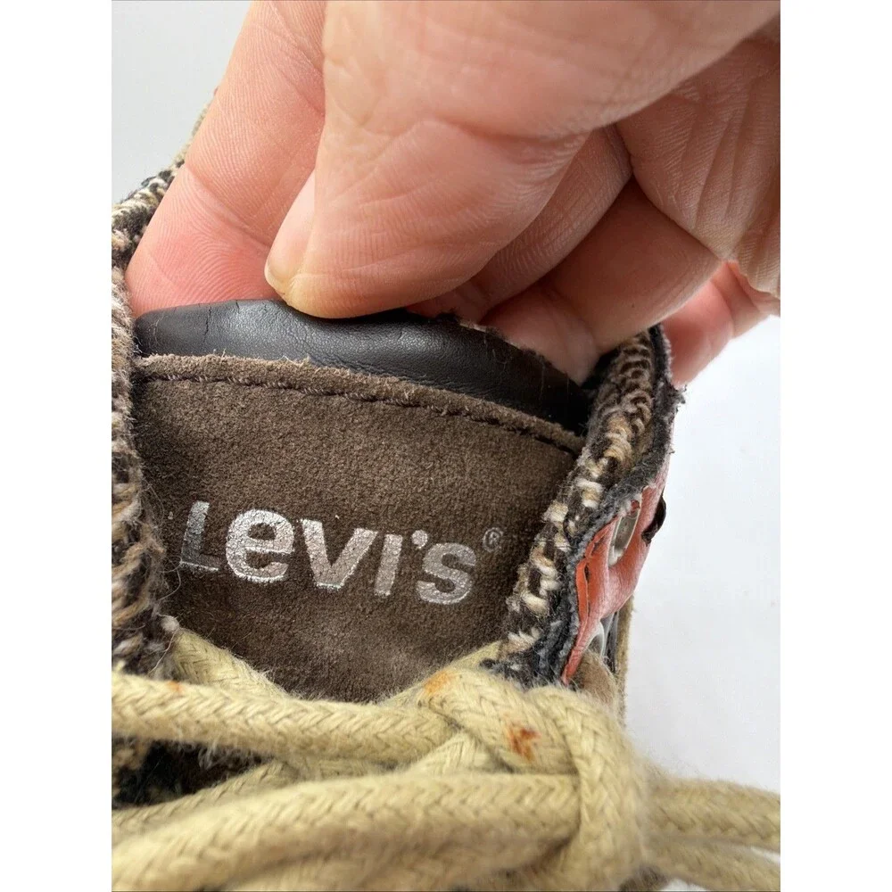 Levi’s Men’s Size 10 EC094 Brown Suede Canvas Tweed Mix Casual Sneakers
